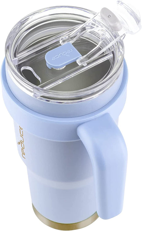Reduce 24 oz Mug Tumbler, Stainless Steel with Handle Keeps Drinks Cold up to 24 Hours Sweat Proof, Dishwasher Safe, BPA Free Glacier, Opaque Gloss