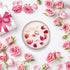 Rose Scented Candles Valentines Day Gifts Handmade Soy Wax Healing Candle Organic Dry Flower and Rose Quartz Candle with Cotton Wick Increase Charm/Wealth/Lucky for Lover Gift