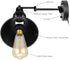 Swing Arm Wall Light Fixtures Wall Light Plug-in Cord Industrial Wall Sconce Black Finish (1 Light)