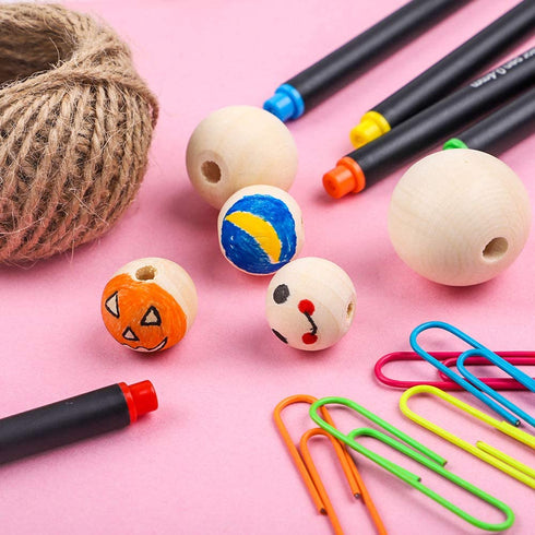 DICOBD 150pcs Wooden Beads Large Size (20mm, 25mm, 30mm) Natural Wooden Beads Round Wood Beads Rustic Country Wood Beads Suitable for Crafts, DIY Jewelry Making, Home Decoration