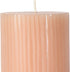 Main + Mesa Unscented Ribbed Pillar Candles, Set of 2, 3"x6", Blush Taupe