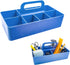 souG New Plastic Portable Makeup Organizer Caddy Tote Divided Basket Bin with Handle,DIY Dividers?8 Compartments?Office Supplies Organizer, Portable Basket Storage Organizer(Blue)