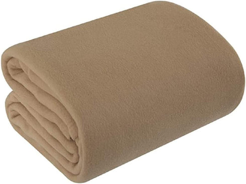 JMR Fleece Throw Blankets for Bed, Couch, or Sofa - Ultra-Soft and Warm Microfiber Plush Blanket for Home and Outdoor Use (Beige, 66X90)