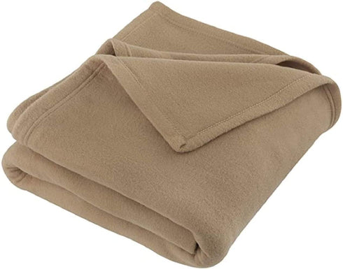 JMR Fleece Throw Blankets for Bed, Couch, or Sofa - Ultra-Soft and Warm Microfiber Plush Blanket for Home and Outdoor Use (Beige, 66X90)