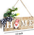 Welcome Home Sign Wreath Front Porch Door Gnomes Sweet Gnome Interchangeable Hanging Decor, Seasonal Wood Rustic Housewarming Gift Farmhouse Wall Ornament Holiday Decorations - 12"