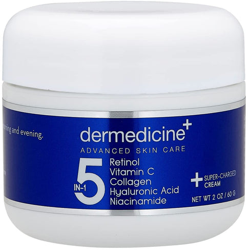 5 in 1 Retinol, Vitamin C, Collagen, Hyaluronic Acid and Niacinamide | Potent Face Cream which May Help Improve Appearance of Fine Lines and Wrinkles and Reduce Appearance of Dark Spots | 2 oz / 60ml
