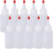 BENECREAT 20 Pack 2oz Plastic Squeeze Dispensing Bottles with Red Tip Caps - Good For Crafts, Art, Glue, Multi Purpose
