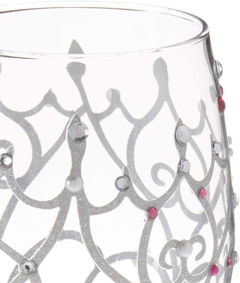 Lolita My Tiara Artisan Painted Wine Glass Gift