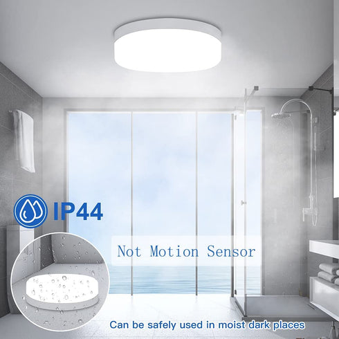 DLLT 18W Flush Mount LED Ceiling Light, 7.09 Inch 6000K Round Surface Mounted Lighting Fixture, 160W Equivalent White Ceiling Lamp for Kids Room/Closet/Bedroom/Dining Room/Bathroom