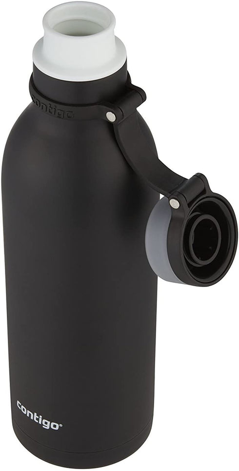 Contigo 74178 Matterhorn Water Bottle, 32 oz, Stainless Steel, Matte Black, 32oz