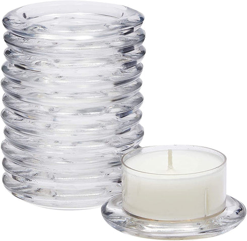 Small Glass Candle Holder for 2-Inch Pillar Candles (12 Pack)