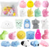 POKONBOY 25pcs Mochi Squishy Toys, Mini Kawaii Squishies Animals with Storage Bag Party Favor for Kids Stress Relief Toys Classroom Prizes Easter Basket Stuffers for Boys and Girls Age 3+
