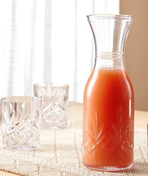 Godinger Carafe and Pitcher, Water Pitcher, Wine Carafe, Shatterproof Acrylic - Dublin Collection, Set of 2