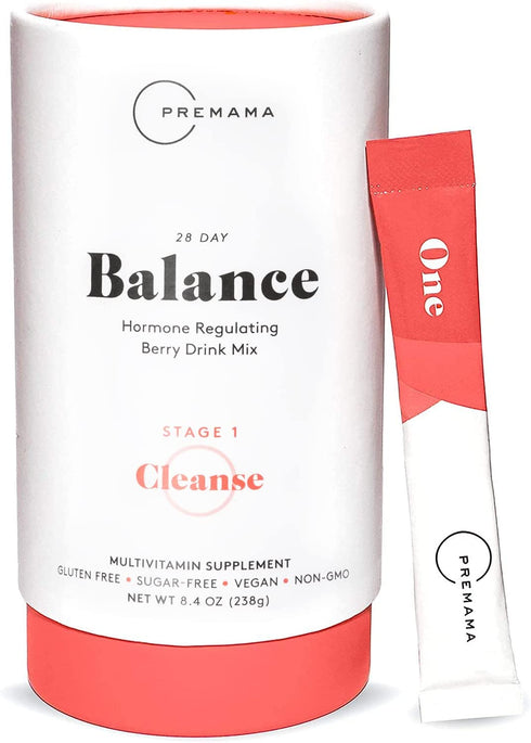 Premama Hormone Balance for Women, Berry Flavored Drink Mix, Irregular Cycles, PMS & Menopause, Chasteberry, Magnesium, 28 Servings