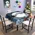 VVA Square Christmas Tablecloth, 60x60 Christmas Table cloth Winter Santa Claus Sleigh Snow Christmas Eve New Year Present and Stars Print Square Table Cloth for Family Kitchen Gatherings Dinner Decor