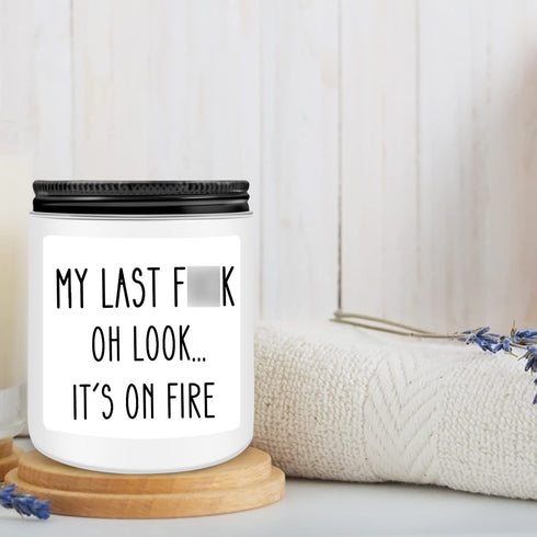 Funny Lavender Scented Candle Gifts for Women Men, My Last Fuck Candles, Best Friend Christmas Valentines Day Birthday Gag Gifts for Women Him Boyfriend Her Girlfriend Husband Friends Coworker