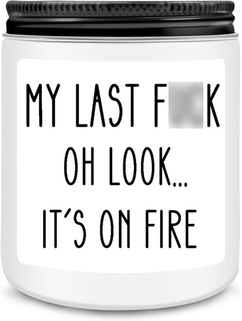Funny Lavender Scented Candle Gifts for Women Men, My Last Fuck Candles, Best Friend Christmas Valentines Day Birthday Gag Gifts for Women Him Boyfriend Her Girlfriend Husband Friends Coworker