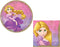 Rapunzel Themed Party Supplies: Bundle Includes Round Dinner Plates and Napkins for 16 People