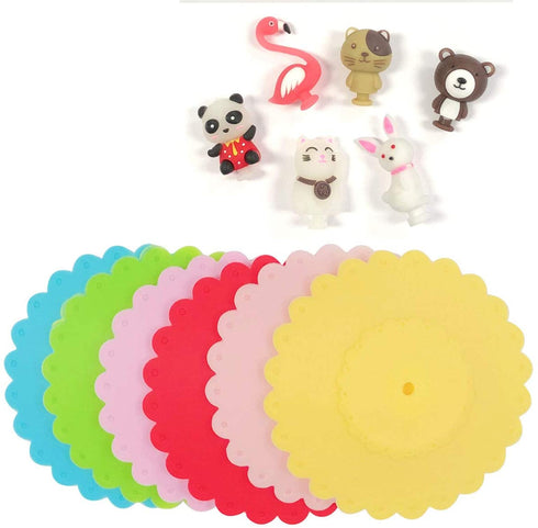 Wrapables Cute Animal Silicon Cup Lids, Anti-Dust Airtight Mug Covers for Hot and Cold Beverages (Set of 6)