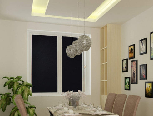 Aibily Blackout Window Film Room Darkening Window Tint,Window Privacy Cling,Great Light Blocker for Day Sleep&Baby's Room,Glare Control (35.4x78.7Inch, Blackout Film)