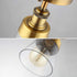 Fivess Lighting Antique Gold Flush Mount Light Fixture Clear Glass Semi Flush Mount Ceiling Light for Hallway Bathroom Entryway Kitchen Farmhouse