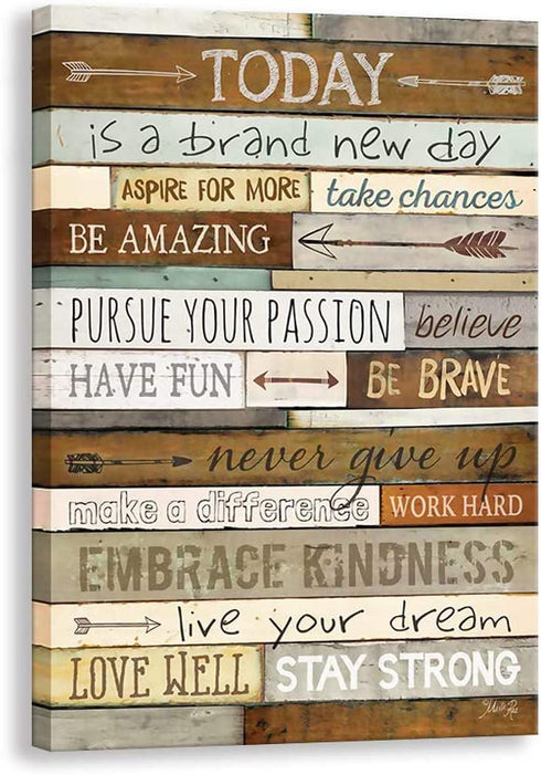 Kas Home Inspirational Wall Art,Motivational Family Canvas Prints Signs Framed, Retro Artwork Decoration for Bedroom,Living Room & Home Wall Decor (12 X 18 X 1 inch, A Framed)