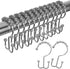 DQG Bathdesign Durable Shower Curtain Hooks Rings,Never Rust Stainless Steel Double Sliding Shower Hooks That, for Bathroom Shower Rods Curtains, Set of 12 Shower Curtain Hooks (Chrome)