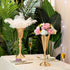 Set of 2 Tabletop Metal Wedding Flower Trumpet Vase Wedding Centerpiece Flower Vase for Wedding Event Decoration Living Decor Party Decor (Gold, 2—M)
