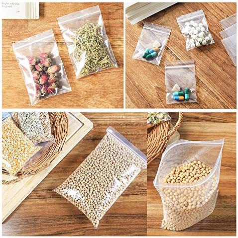 Jewelry Baggies 5 Sizes 500pcs Small Sealable Zipper Bags Clear Plastic Zip Bags Tiny Poly Assorted Bags 2 Mil for Beads Craft Seed Pill Candy Coin (8 Sizes to Choose from)