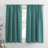 PONY DANCE Rod Pocket Curtains - 42 x 54 inches Sea Teal Blackout Curtain Panels Window Covering Thermal Insulated Light Block for Kitchen Bathroom Privacy Protect Drapes, 2 Pieces