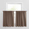 PONY DANCE Small Kitchen Valances - Back Tab Curtain Panels Thermal Insulated Window Drapes for Nursery/Kitchen/Living Room, 52 W x 36 L, Mocha, 1 Pair