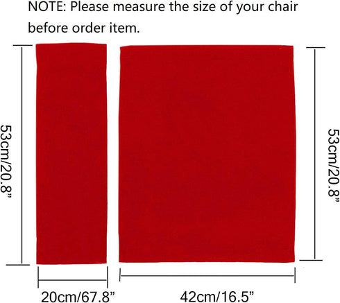 Counting Mars 2 Set Replacement Cover Canvas for Directors Chair, 20cm X 52cm + 52cm X 42cm, Red
