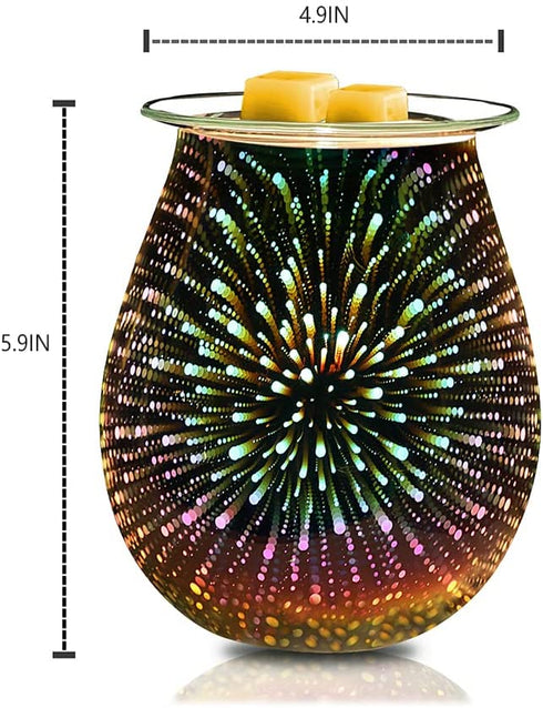 lovegerger Oil Burner Electric Candle Wax Warmer Burner Melter Fragrance Warmer for Home Office Bedroom Aromatherapy Gift& Décor 2 Bulbs Included (Fireworks)