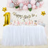 White Tulle Table Skirt Tutu Table Skirts for Rectangle Tables 4ft Fluffy Table Skirt for Wedding Bridal Baby Shower Birthday Party