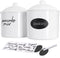 Kitchen Airtight Food Storage Canisters Set of 2 - 2.7QT/87oz Cookie Jar With Lids and Chalkboard Labels for Countertop Pantry Organization Flour,Candy,Coffee,Sugar,Snacks,Tea Jars Plastic,White