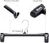 Titan Mall Pants Hangers 30 Pack 14inch Black Plastic Skirt Hanger with Non-Slip Big Clips and 360 Rotatable Hook, Durable and Sturdy Plastic Hanger, Elegant and Economical for Hanging Pants