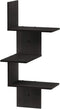 Furinno Rossi Wall Mounted Shelves, 3-Tier Rectangle, Espresso/Black