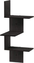 Furinno Rossi Wall Mounted Shelves, 3-Tier Rectangle, Espresso/Black