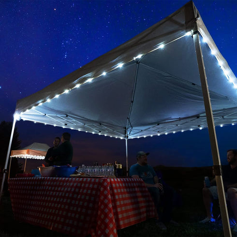 CanopyBrightz LED Canopy Lights, White - Outdoor Canopy Tent Lights for 10'x10' Tents - Instant Pop Up Canopy Lights - Tailgate Tent Light - 40-Foot LED Light for Camping Tailgating Trade Shows & More