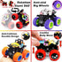 Monster Trucks Toys for Boys - Friction Powered 3-Pack Mini Push and Go Car Truck Playset for Boys Girls Toddler Aged 3 4 5 Year Old Gifts for Kids Birthday Christmas (Purple, Red, Orange, 3-Pack)