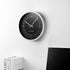 Navaris 24 Hour Wall Clock - 11.8" Analog Military Time Clock with Silent Movement Non-Ticking Hands - Battery Operated - Silver Frame with White Face