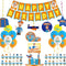 VWORK Blippi Party Supplies, Blippi Birthday Party Decorations for Kids and Teens, Include Banner, Hanging Swirls, Balloons, Cake Toppers, Plates