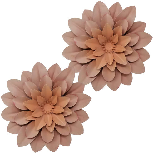Brightest Place Pink Succulent Metal Wall Hanging Decor 6 inch Flower 2 Pack Microfiber Dusting Cloth