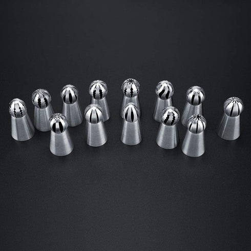 Bakes Flower Nozzles, 13pcs Icing Piping Tips Cupcake Decorating Kit Russian Icing Piping Nozzles Tips Pastry Cake Butter Cream DIY Decor Baking