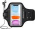iPhone 14, 13, 12, 11, XR Armband, JEMACHE Water Resistant Gym Running Workouts Arm Band Case for iPhone XR, 11, 12, 13, 13 Pro, 14, 14 Pro with Key Holder (Black)