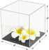Cliselda Clear Acrylic Display Case with Black Base, Countertop Box Cube Organizer Stand Riser Dustproof Protection Showcase for Action Figures Toys Collectibles (4x4x4 Inch)