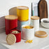 SWEEJAR Kitchen Canisters Ceramic Food Storage Jar, Stackable Containers with Airtight Seal Wooden Lid for Serving Coffee Bean, Flour, Tea, Cookies and More - 58 FL OZ (Red)