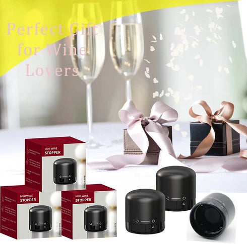 3 Pack Wine Bottle Stopper, Wine Bottle Stopper Reusable Plastic & Silicone Set, Efficient Sealed Storage, Wine Supplies Gift for Friends, Family & Party.