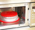 Emoly Collapsible Microwave Cover, Easy Grip Food Splatter Cover Colander Strainer Splatter for Fruit Vegetables, Bap Free and Non-Toxic - Red