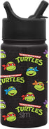 Simple Modern Kids Water Bottle with Straw Lid | Insulated Stainless Steel Reusable Tumbler for Toddlers, Girls, Boys | Summit Collection | 14oz, TMNT Turtles Unite